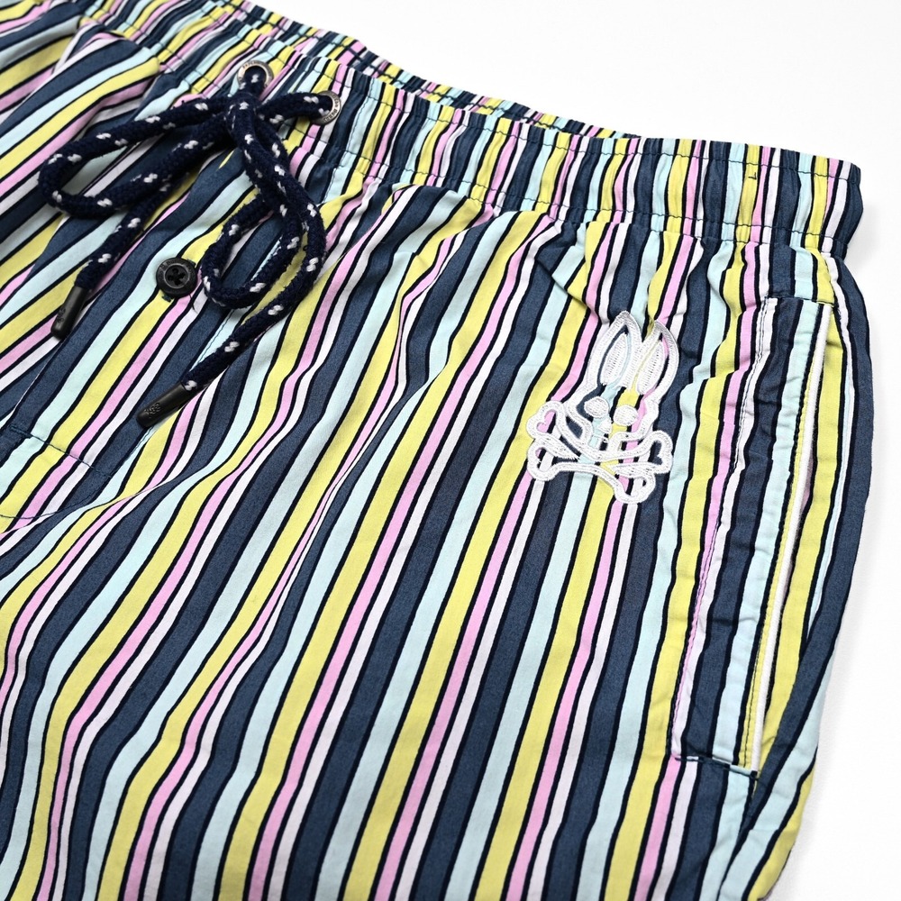 Psycho Bunny Shorts Men's Medium Striped Nautical Streetwear Preppy Embroidered‎